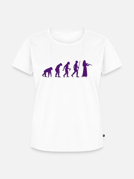 Female Flute Evolution - Frauen Premium Bio T-Shirt - Weiß