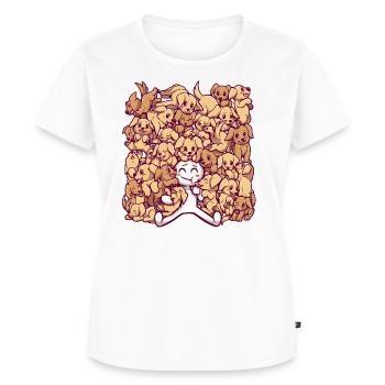 Lebensziele - Golden Labrador Retriever Hunde - Frauen Premium Bio T-Shirt - Weiß - Vorne - AI Model Female 172 dark (172cm)