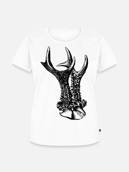 Rehbock Reh Gehörn - Frauen Premium Bio T-Shirt - Weiß