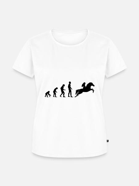 Evolution Pferd Reiten Geschenk - Frauen Premium Bio T-Shirt - Weiß