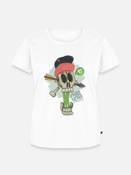 Knochenzombie Skate Mashup - Frauen Premium Bio T-Shirt - Weiß