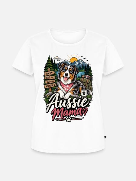 Aussie Mama Wanderhund - Frauen Premium Bio T-Shirt - Weiß