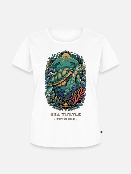 SEESCHILDKRÖTEN-TOTEM Geduld - Frauen Premium Bio T-Shirt - Weiß