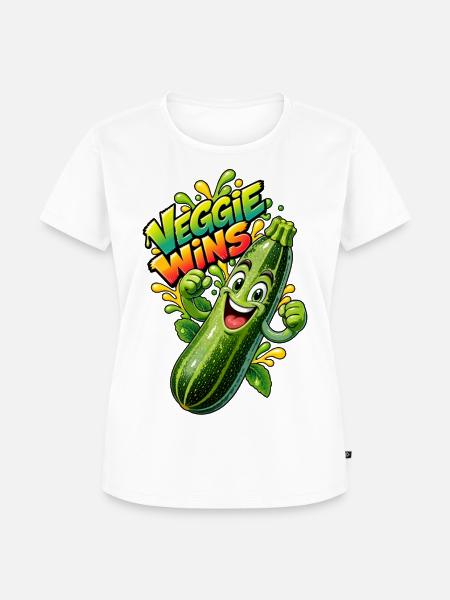 Zucchini Held Veggie Wins - Frauen Premium Bio T-Shirt - Weiß