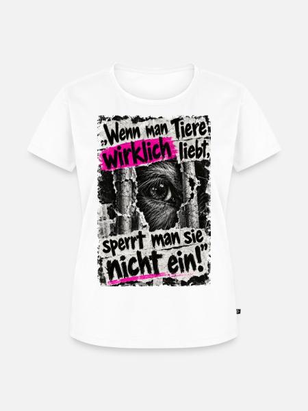 Tiere nicht einsperren - Frauen Premium Bio T-Shirt - Weiß