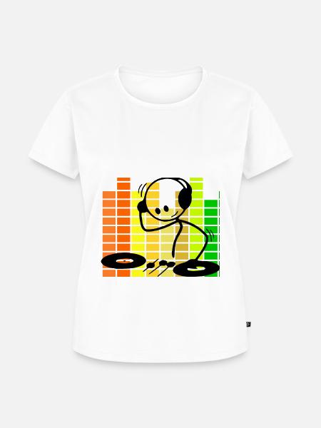Strichmännchen DJ Equalizer - Frauen Premium Bio T-Shirt - Weiß