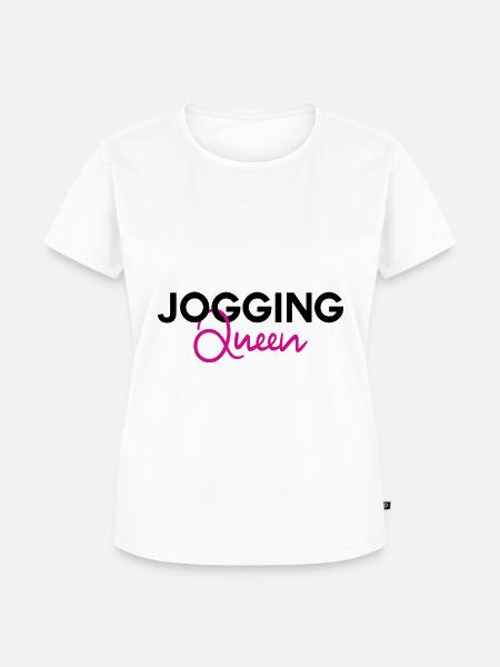 Jogging Queen - Frauen Premium Bio T-Shirt - Weiß