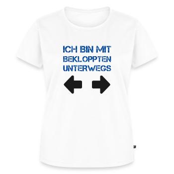 sprüche, lustige sprüche, lustige, humor, spruch, - Frauen Premium Bio T-Shirt - Weiß - Vorne - AI Model Female 172 dark (172cm)