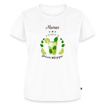Maman potion magique - T-shirt Premium bio Femme - blanc - Devant - AI Model Female 172 dark (172cm)