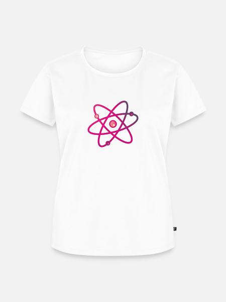 Buntes Atom Neutron Elektron - Frauen Premium Bio T-Shirt - Weiß
