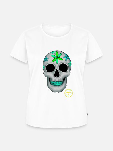 RetroSkull - Frauen Premium Bio T-Shirt - Weiß