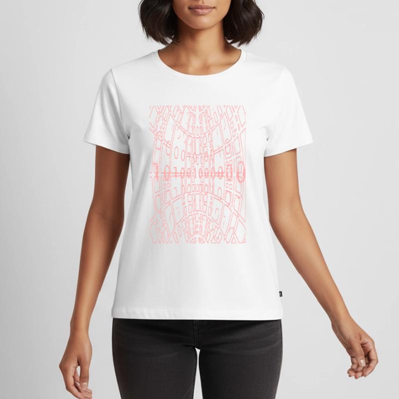 Binary Code Abstract (pink) Women's Premium Organic T-shirt