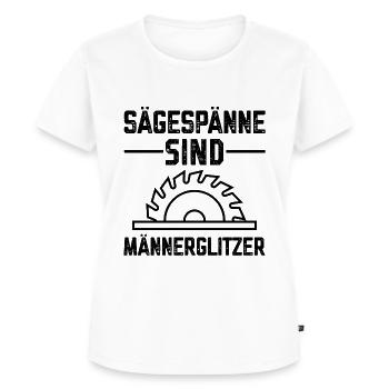 Sägespäne sind Männers Glitzer Tischler Sprüche - Frauen Premium Bio T-Shirt - Weiß - Vorne - AI Model Female 172 dark (172cm)