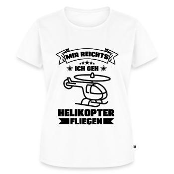 Mir reichts ich geh jetzt Helikopter fliegen - Frauen Premium Bio T-Shirt - Weiß - Vorne - AI Model Female 172 dark (172cm)
