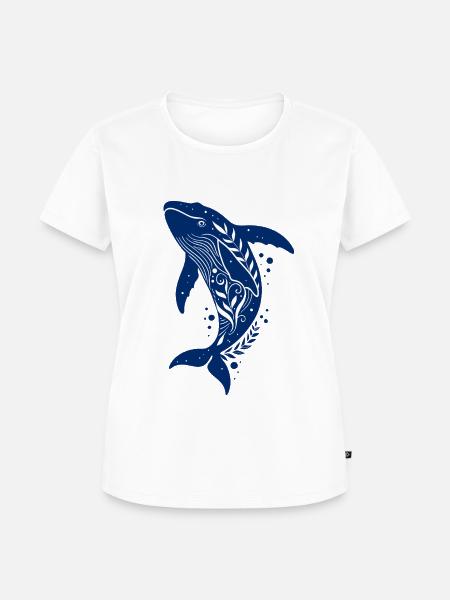 Der blauer Wal fisch - Frauen Premium Bio T-Shirt - Weiß