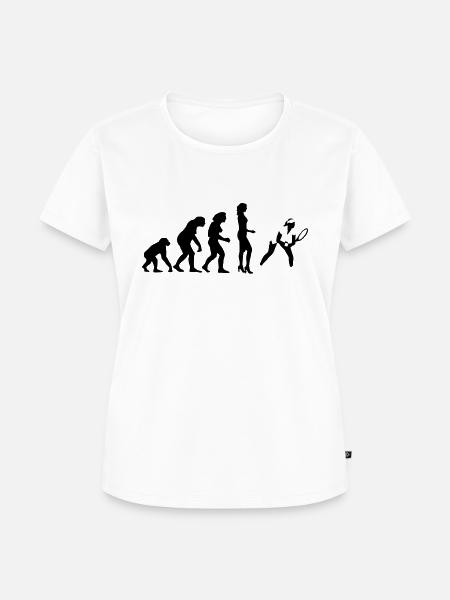 evolution_female_tennis_2c - Frauen Premium Bio T-Shirt - Weiß