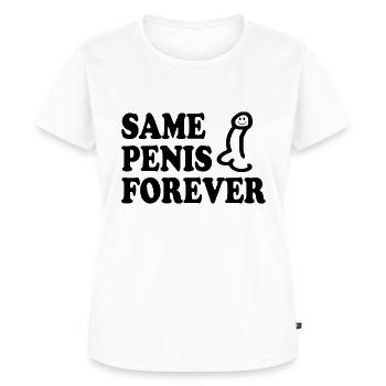 Same penis forever - Frauen Premium Bio T-Shirt - Weiß - Vorne - AI Model Female 172 dark (172cm)
