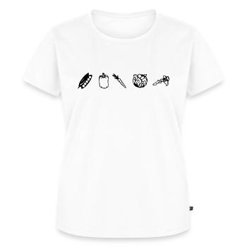 Veggies, Vegetarian, Vegan (cheap!) - T-shirt Premium bio Femme - blanc - Devant - AI Model Female 172 dark (172cm)