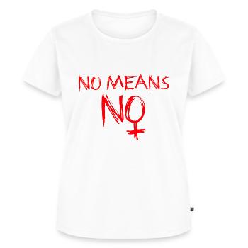 no_means_no_022016 - Frauen Premium Bio T-Shirt - Weiß - Vorne - AI Model Female 172 dark (172cm)