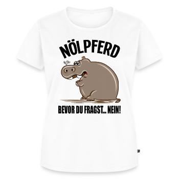 Lustige Sprüche Geschenke Nilpferd Nölpferd - Frauen Premium Bio T-Shirt - Weiß - Vorne - AI Model Female 172 dark (172cm)