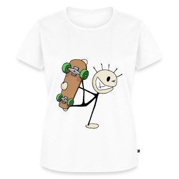 Skater skating Skateboard Tricks cooles Geschenk - Frauen Premium Bio T-Shirt - Weiß - Vorne - AI Model Female 172 dark (172cm)