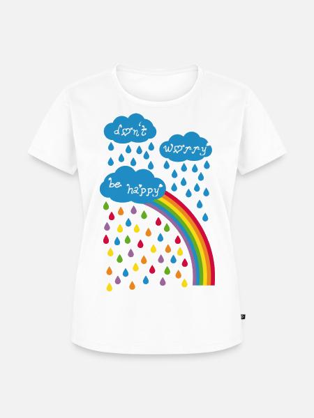 dont worry be happy - Frauen Premium Bio T-Shirt - Weiß
