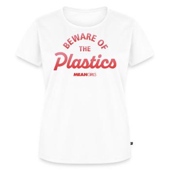 Girls Club Mean Girls Beware Of The Plastics - Frauen Premium Bio T-Shirt - Weiß - Vorne - AI Model Female 172 dark (172cm)