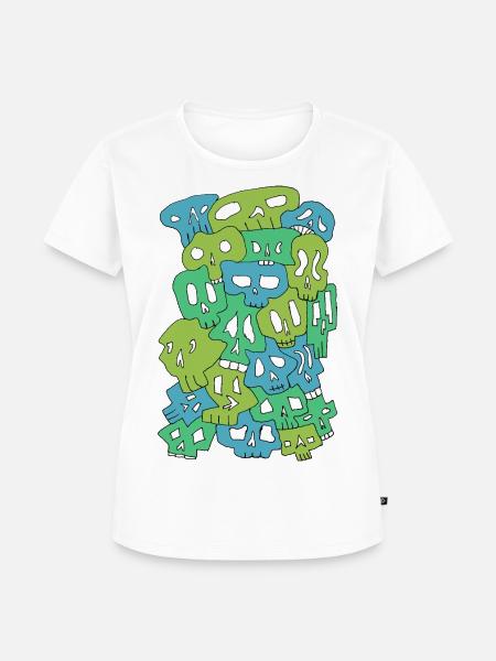 Skulls (Greens) - Frauen Premium Bio T-Shirt - Weiß
