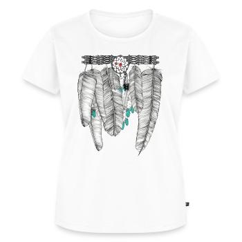 Feather - Frauen Premium Bio T-Shirt - Weiß - Vorne - AI Model Female 172 dark (172cm)