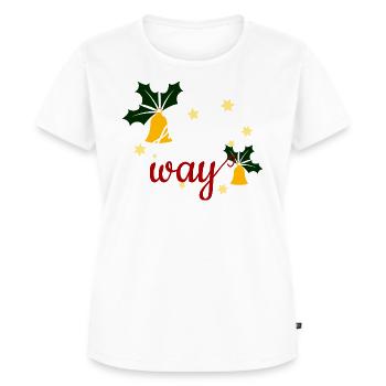 Jingle cały way_Christmas - Ekologiczna damska koszulka Premium - biały - Przód - AI Model Female 172 dark (172cm)
