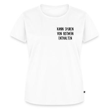 Kann Spuren von Rotwein Enthalten Weintrinker Wein - Frauen Premium Bio T-Shirt - Weiß - Vorne - AI Model Female 172 dark (172cm)