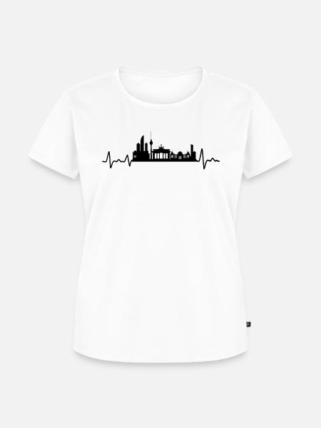 Berlin Herzschlag Skyline Berliner Geschenk - Frauen Premium Bio T-Shirt - Weiß