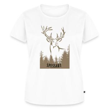 Spessart Hirsch - Frauen Premium Bio T-Shirt - Weiß - Vorne - AI Model Female 172 dark (172cm)