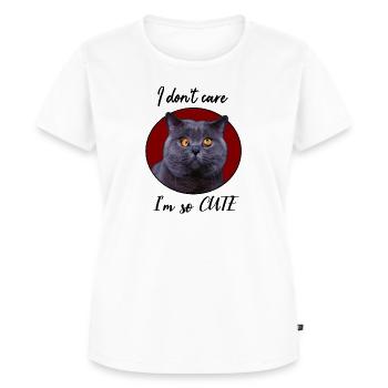 I don't care i'm so cute - T-shirt Premium bio Femme - blanc - Devant - AI Model Female 172 dark (172cm)