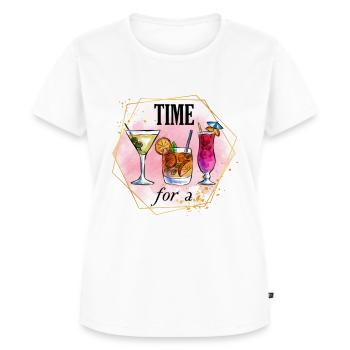 Cocktail Cocktails Drink Sommer Summer Spruch - Frauen Premium Bio T-Shirt - Weiß - Vorne - AI Model Female 172 dark (172cm)