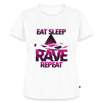 Bouffer et Raven Techno - T-shirt Premium bio Femme - blanc - Devant - AI Model Female 172 dark (172cm)
