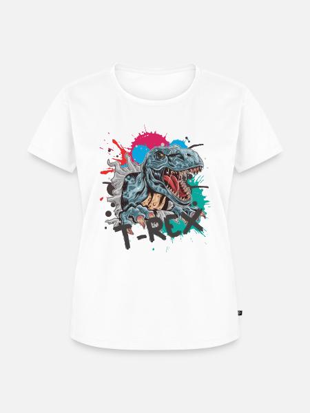 T-Rex - Frauen Premium Bio T-Shirt - Weiß