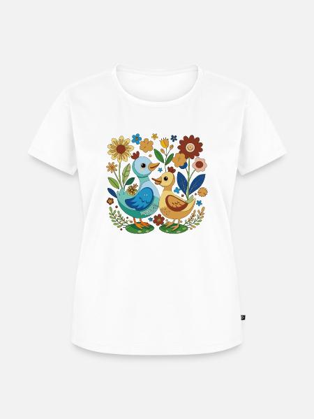 Zwei kleine Enten quaken - Frauen Premium Bio T-Shirt - Weiß
