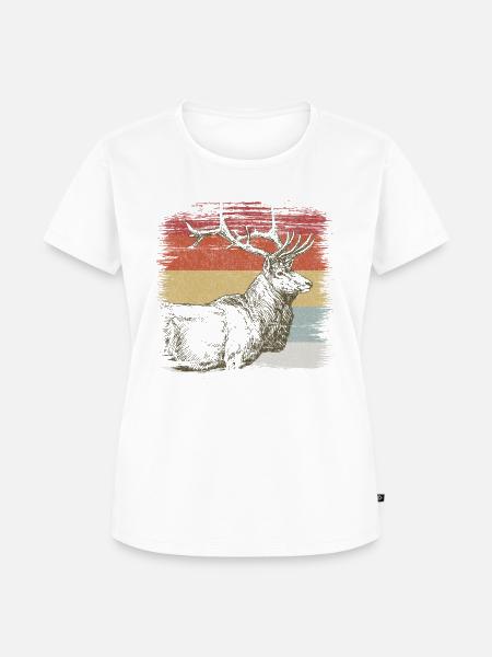 Hirsch - Frauen Premium Bio T-Shirt - Weiß