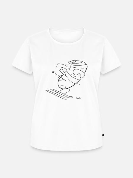 Chillions Skifahrer - Frauen Premium Bio T-Shirt - Weiß