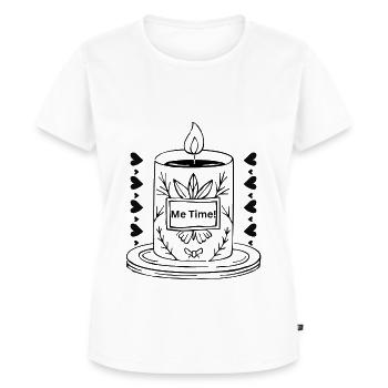 me time - Frauen Premium Bio T-Shirt - Weiß - Vorne - AI Model Female 172 dark (172cm)