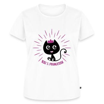 100 % Princesse, mignon petit chat ! humour chat - T-shirt Premium bio Femme - blanc - Devant - AI Model Female 172 dark (172cm)