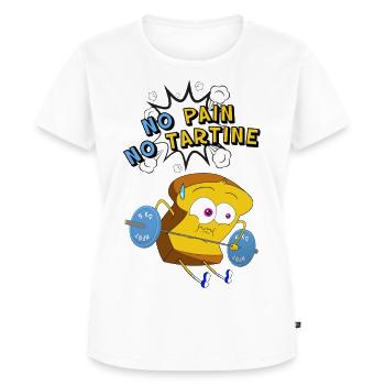 No Pain No Tartine - T-shirt Premium bio Femme - blanc - Devant - AI Model Female 172 dark (172cm)