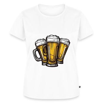 Bier Anstoßen Party - Frauen Premium Bio T-Shirt - Weiß - Vorne - AI Model Female 172 dark (172cm)