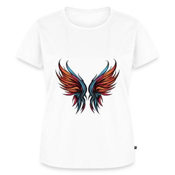 Flügel Symbol - Frauen Premium Bio T-Shirt - Weiß - Vorne - AI Model Female 172 dark (172cm)