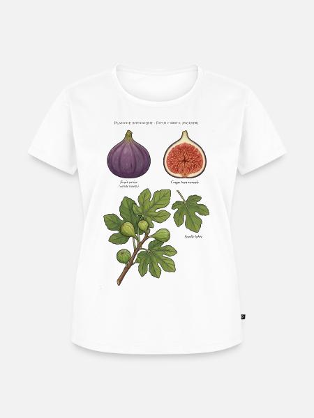 Botanischer Teller Feige Ficus Carica - Frauen Premium Bio T-Shirt - Weiß