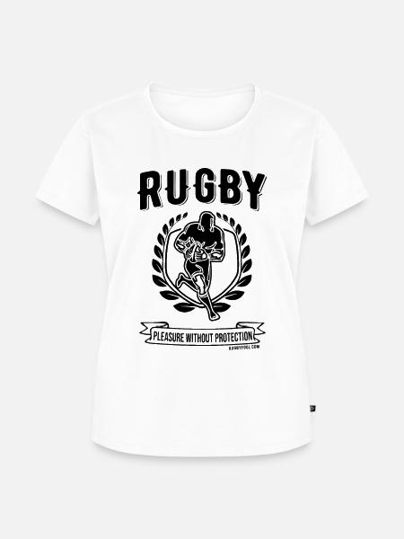 RugbyFool.com. Genuss ohne Schutz. - Frauen Premium Bio T-Shirt - Weiß