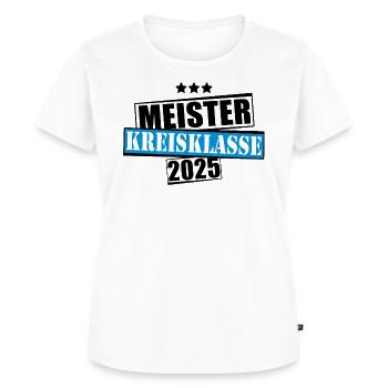 Meister Kreisklasse 2025 Aufstiegstrikot - Frauen Premium Bio T-Shirt - Weiß - Vorne - AI Model Female 172 dark (172cm)