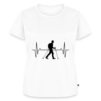 Nordic Walking Man Pulse Frequency - Women's Premium Organic T-shirt - white - Front - AI Model Female 172 dark (172cm)