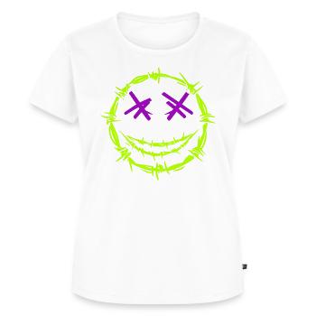 Green barbed wire face - Women's Premium Organic T-shirt - white - Front - AI Model Female 172 dark (172cm)